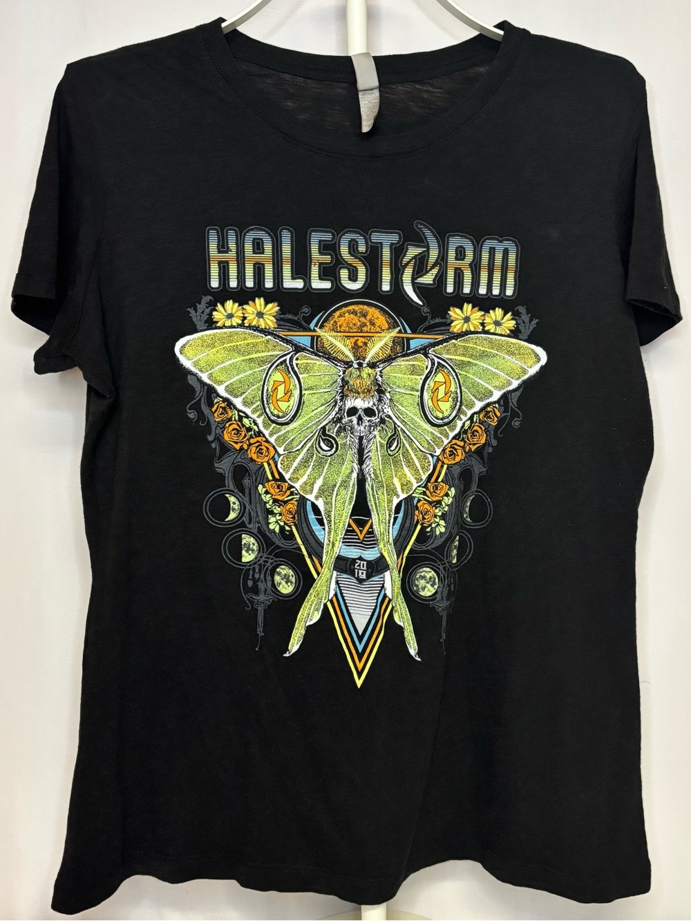 Halestorm 2019 Concert Tour T-Shirt Luna Moth Skull XXL
